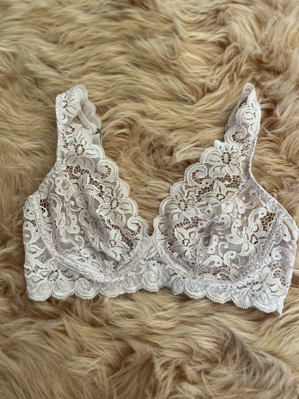 Hanro lilac lace bralette sz 32B NWOT - Picture 3 of 5